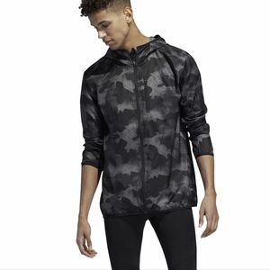 Adidas Men's Own the run jacket in Black/grey color pattern.